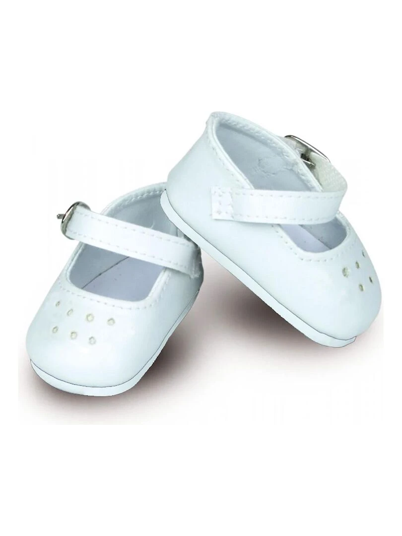 Accessoires pour poupées Minouche 34 cm : Chaussures ballerines à bride coloris blanc N/A