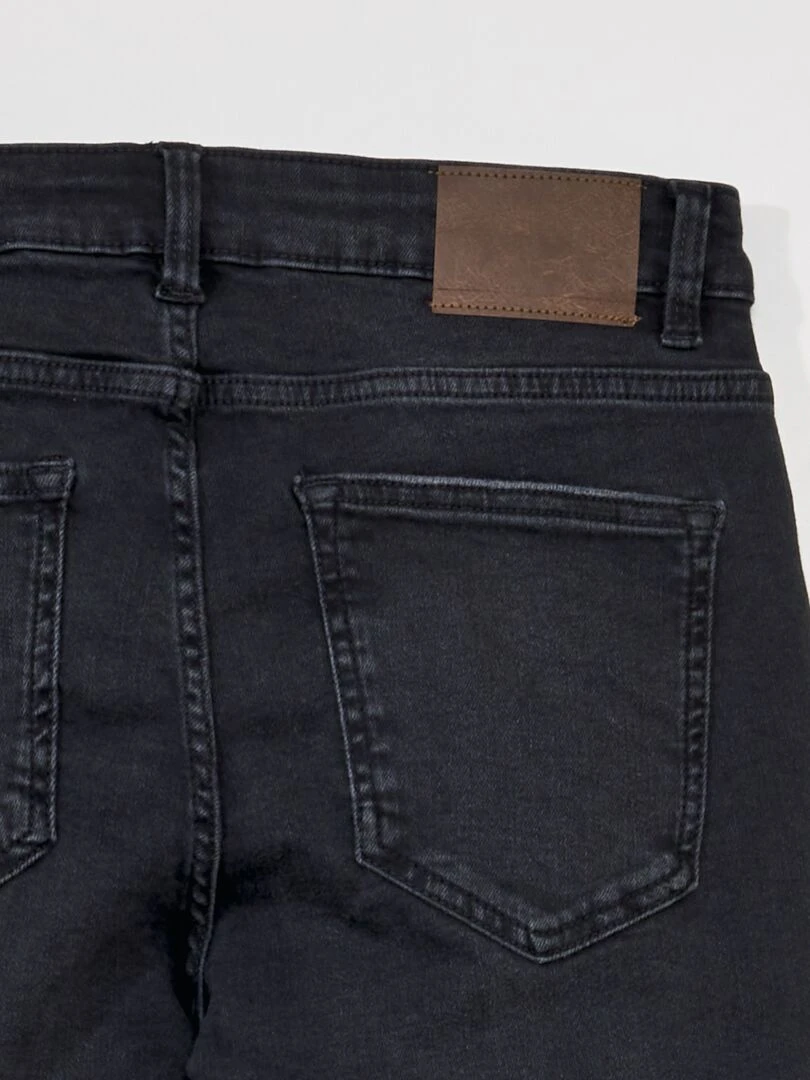 Jean skinny   L32   Noir délavé