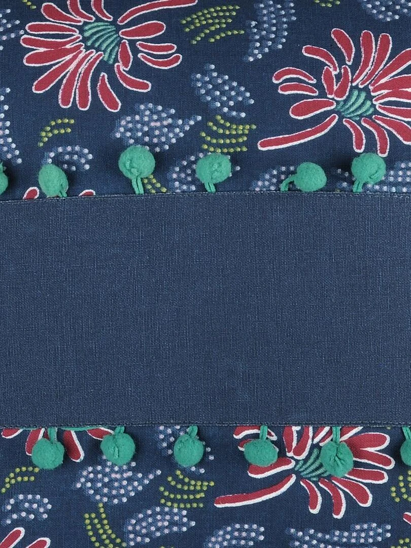 Coussin déhoussable à l'esprit floral Bleu marine