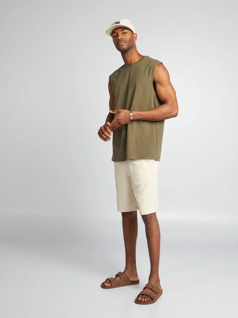 Débardeur en jersey uni Kaki