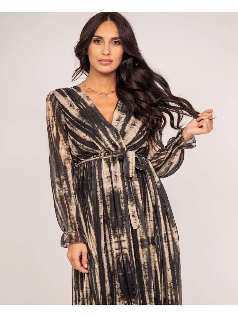 Robe longue motifs IZAN   Kaki