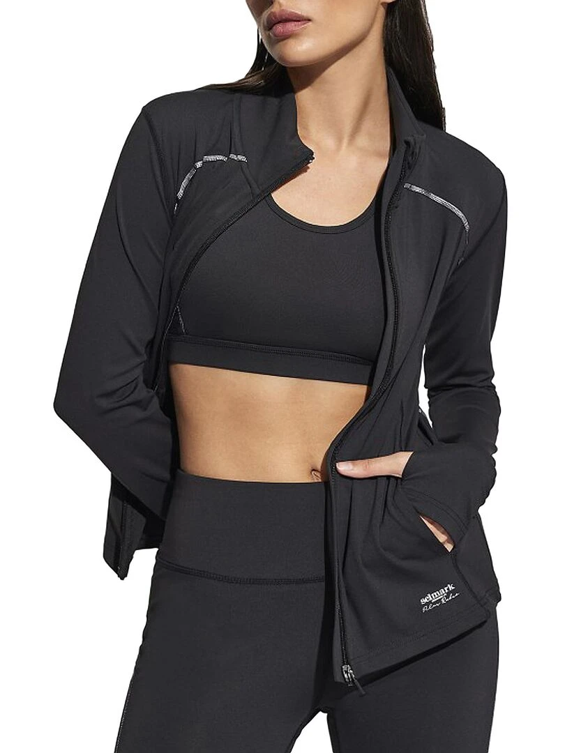 Veste de sport zippée manches longues Tech ST4   Noir