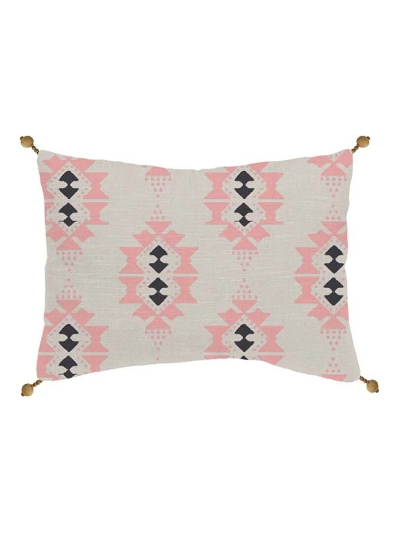 Future Home Coussin coton blanc avec motifs ethniques 30x50cm Blanc