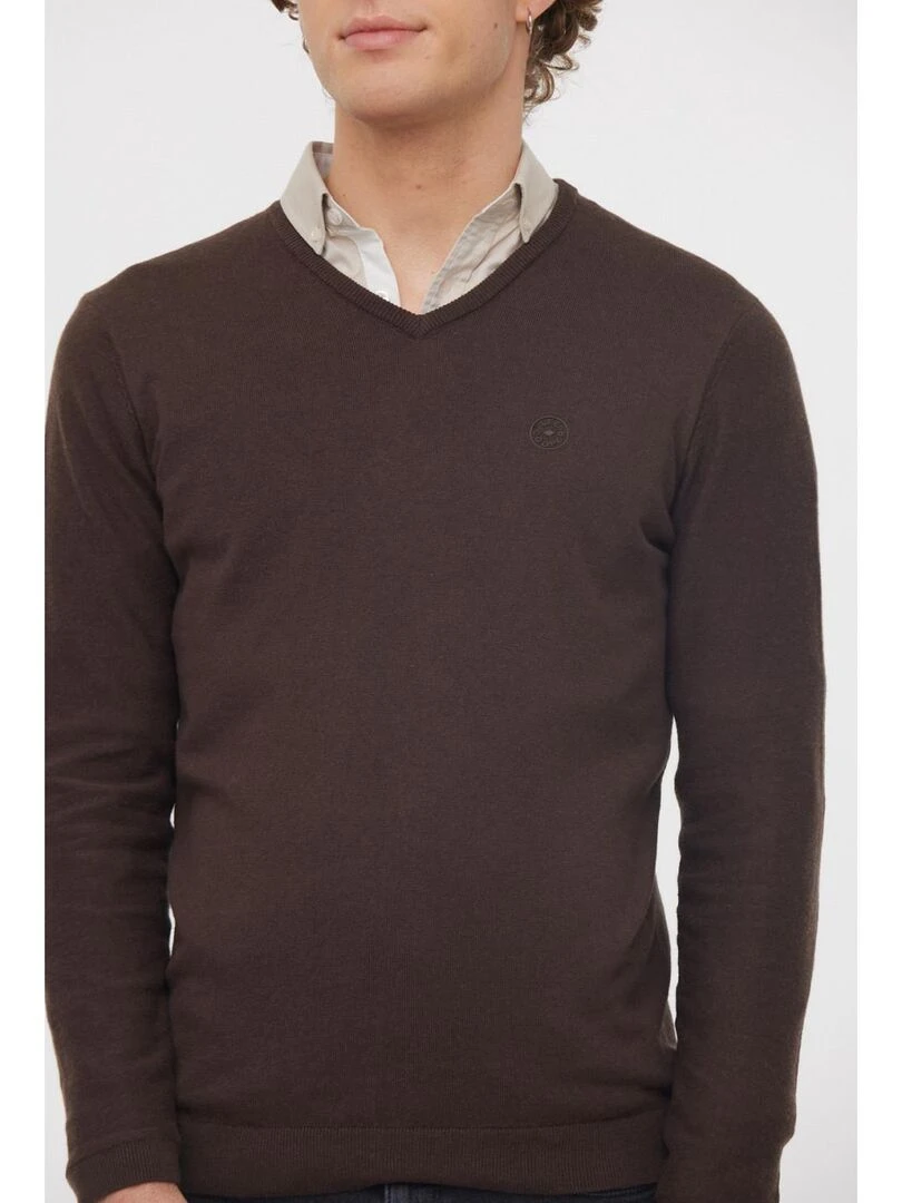 Lee Cooper   Pull coton regular CIFAR   Marron foncé