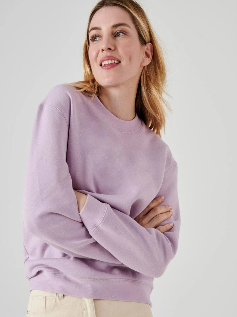 Sweat shirt en molleton   Happy D. by Damart   Bleu lavande