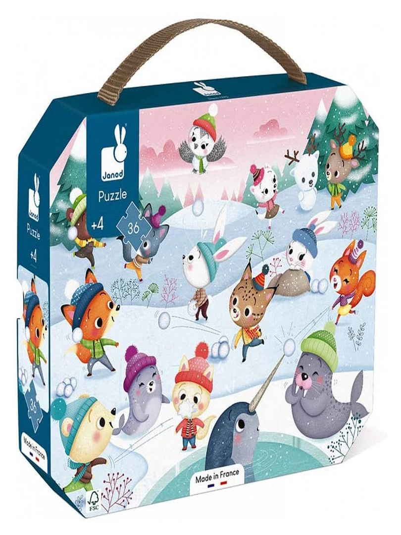 Puzzle Bataille De Boules De Neige 36 Pieces N/A