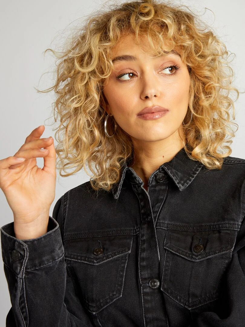 Robe veste en denim   Gris