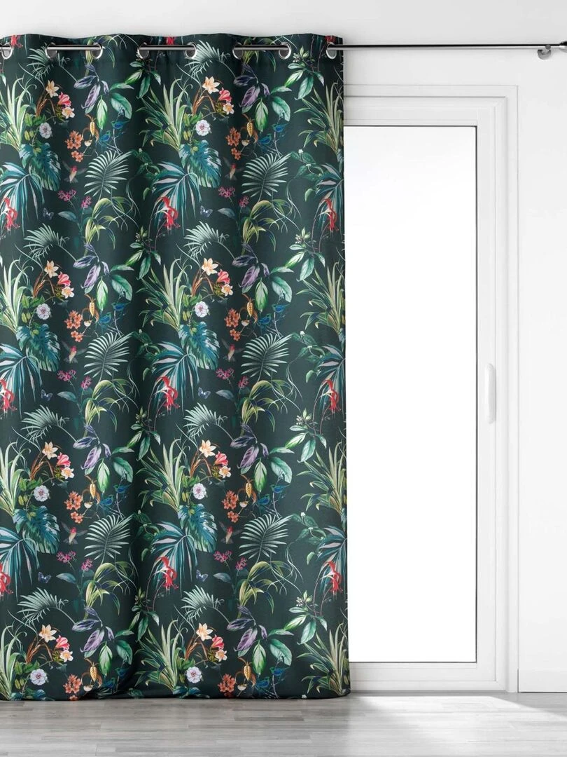 Rideau tamisant esprit exotique Vert foncé