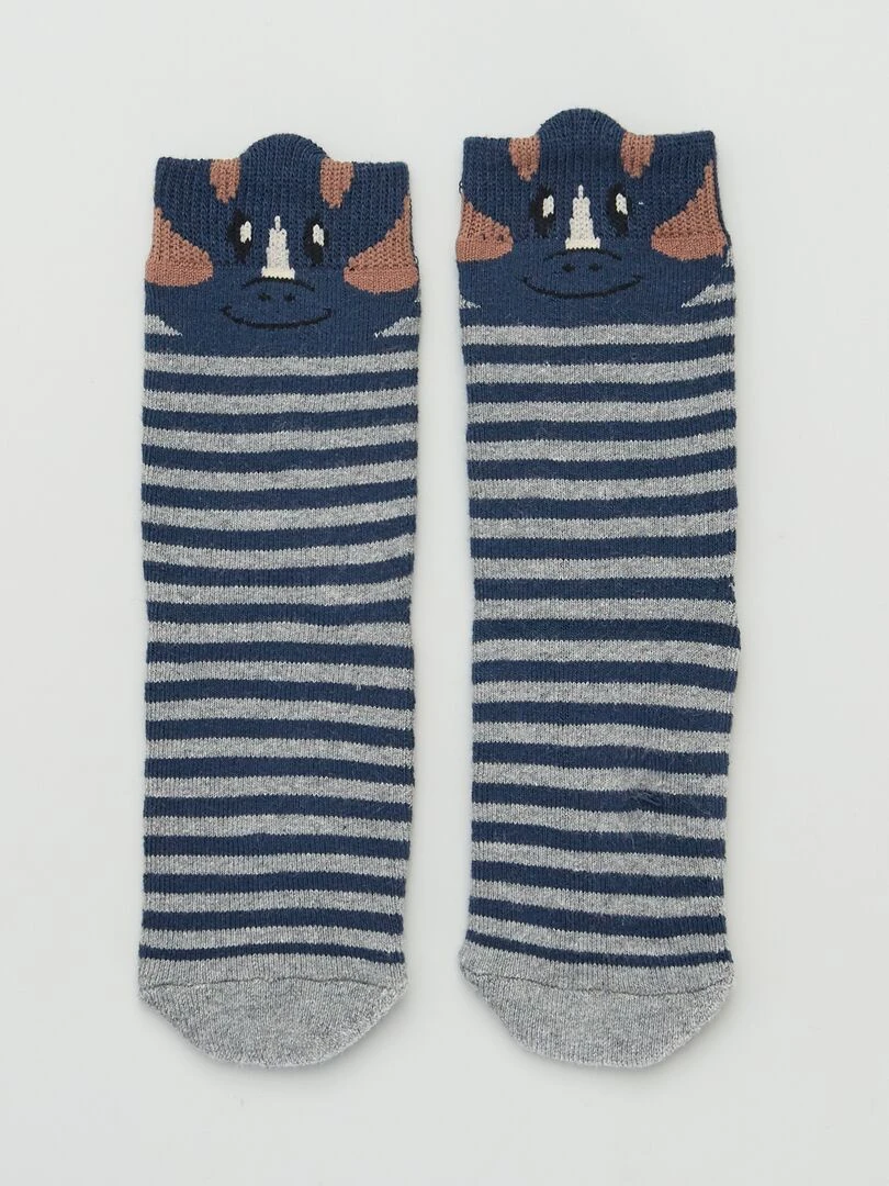 Lot de 2 paires de chaussettes 'dinosaures' Bleu