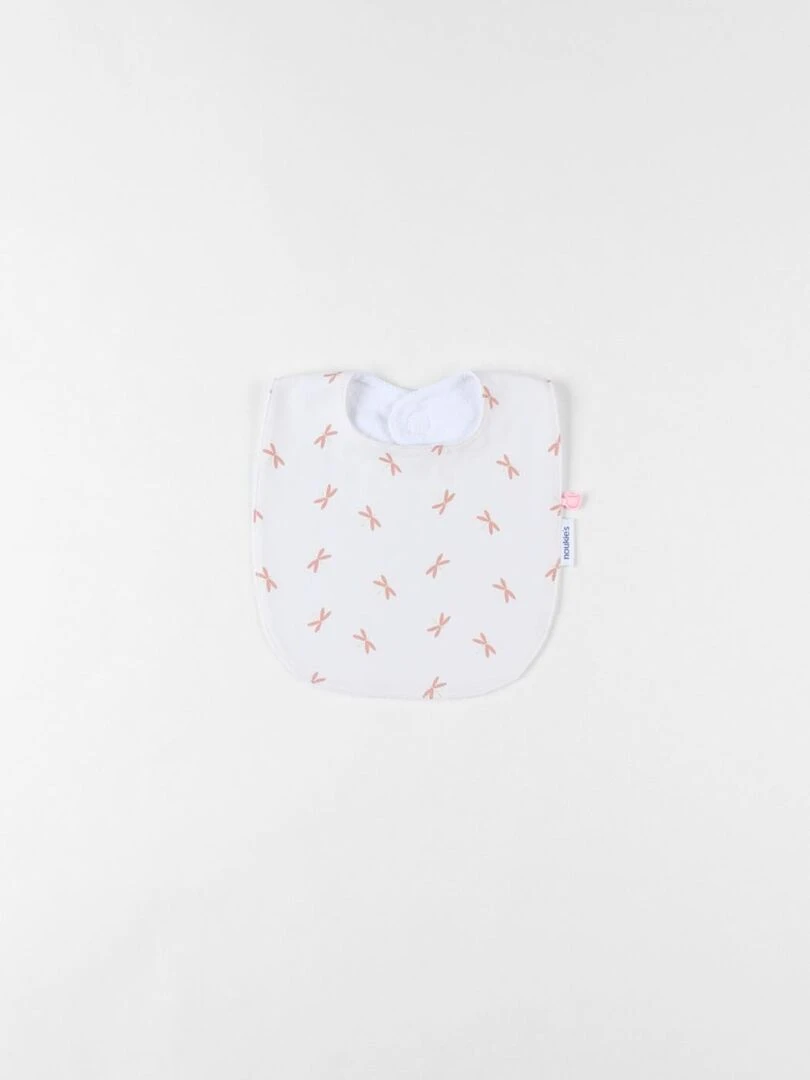 Set de 3 bavoirs en éponge et en Jersey  écru/rose poudré   Noukie's   Blanc