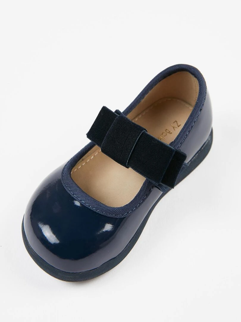 Ballerines en Verni avec Noeud en Velours Bébé Fille  ROYALS OFF DUTY   Bleu foncé
