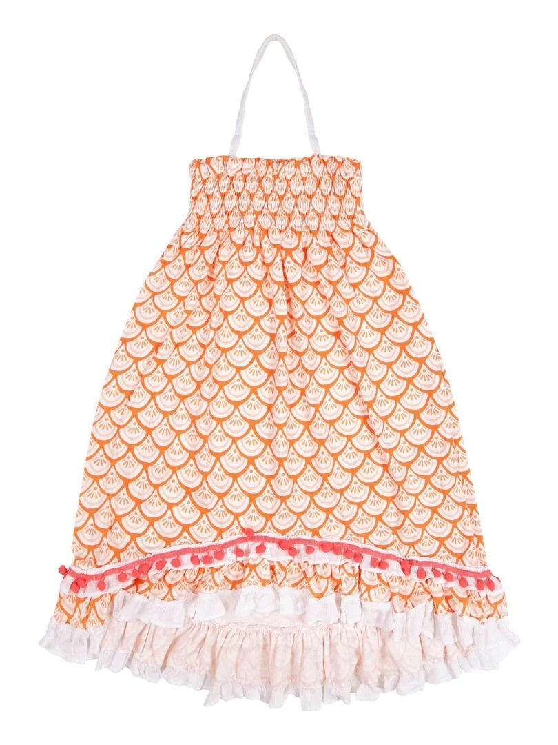 Robe Jupe Longue de Plage 3 en 1   Jersey Orange Blanc  IBIZA   'LA FAUTE A VOLTAIRE'   Orange