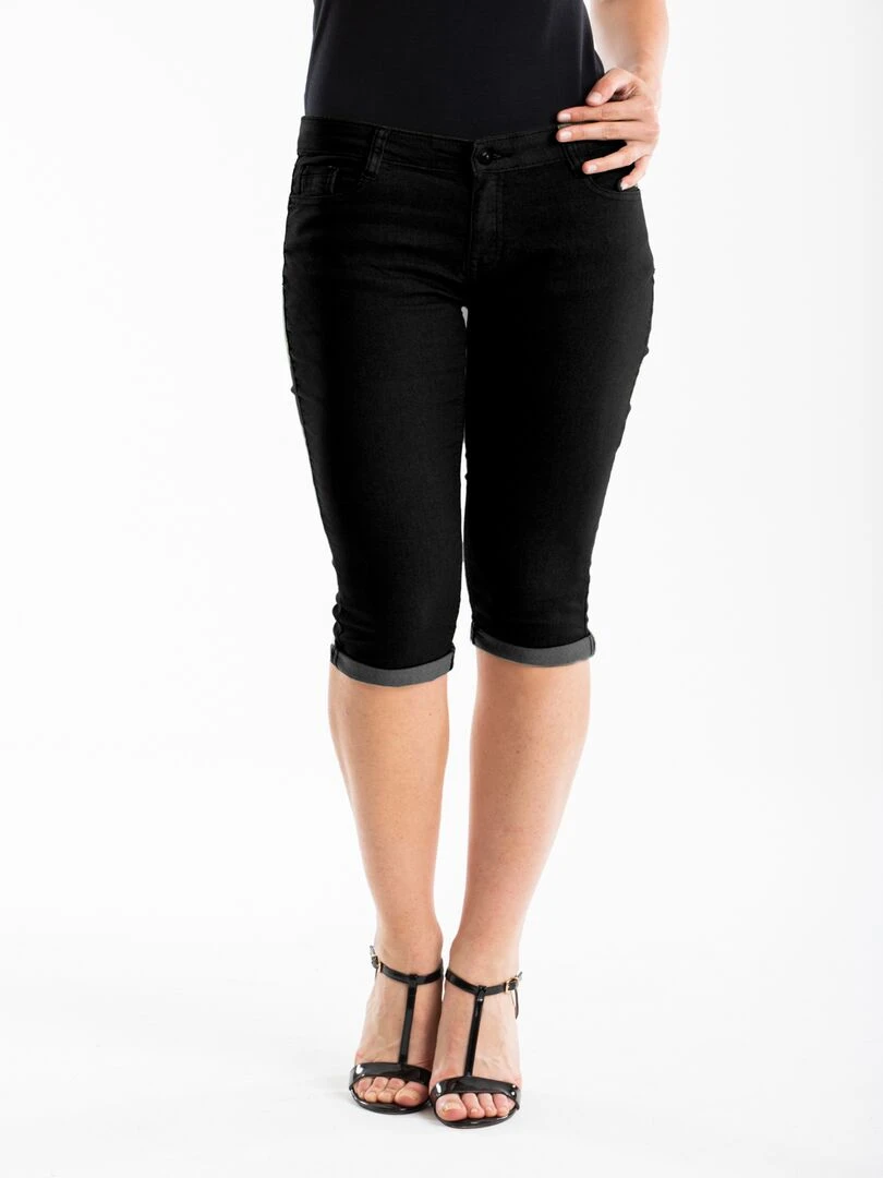Pantacourt gabardine stretch POEMA 'Rica Lewis' Noir