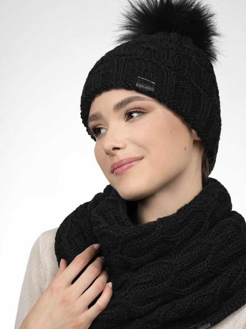 Ensemble Snood Bonnet Maribel Made in UE Noir