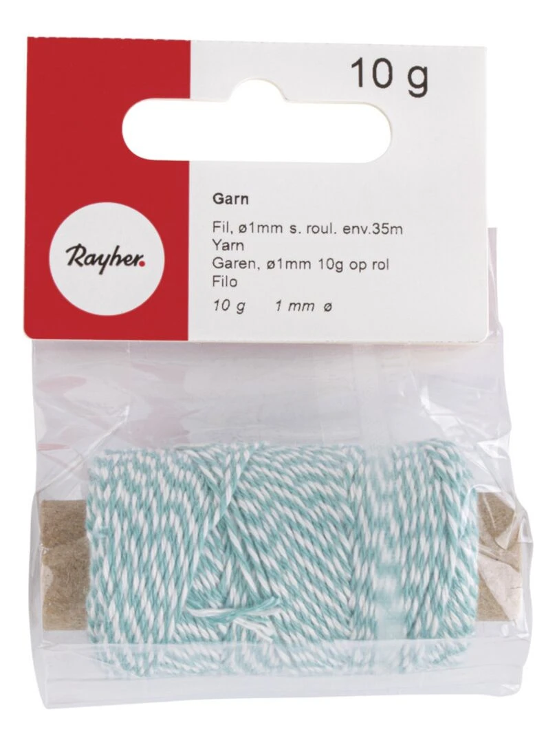 Ficelle bicolore bleu clair et blanc 35 m x ø 1 mm N/A