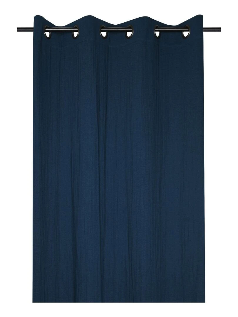 Rideau uni en viscose de bambou Bleu marine