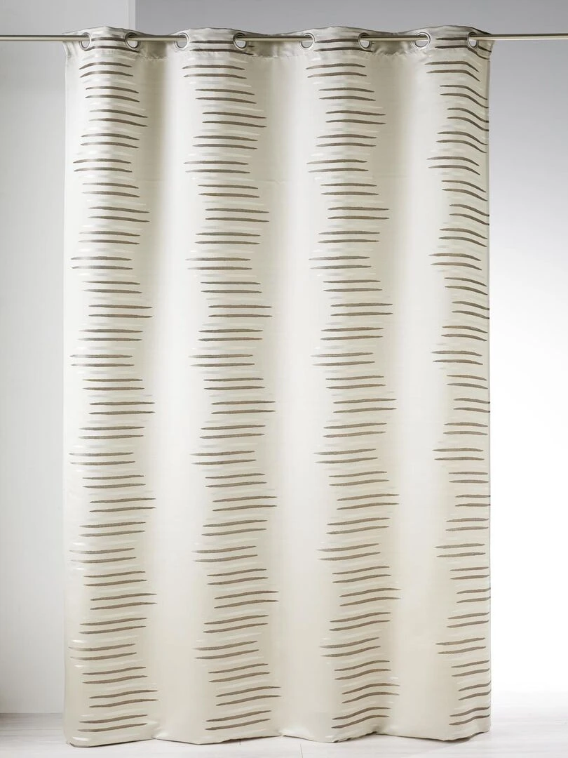 Rideau en jacquard à vagues fantaisies Beige
