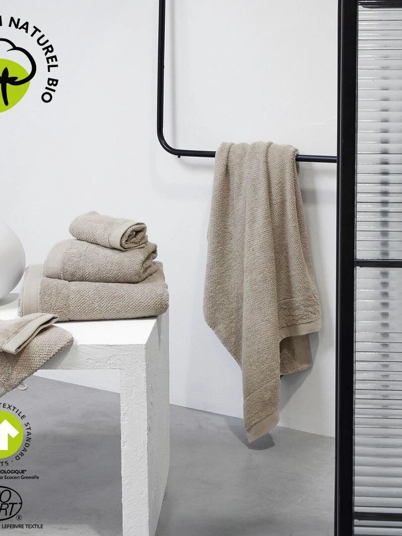 Maxi drap de bain uni 'BIO ORGANIC' 'TODAY'   Beige
