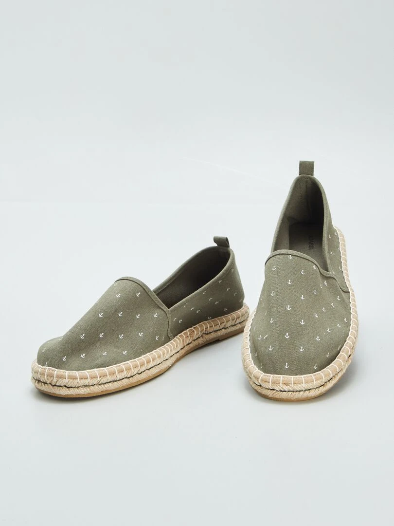 Espadrilles à imprimés   Kaki