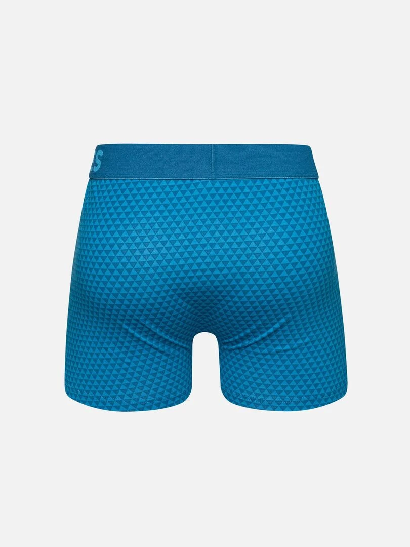 Boxer Homme Motif Jacquard Bleu Émeraude Bleu