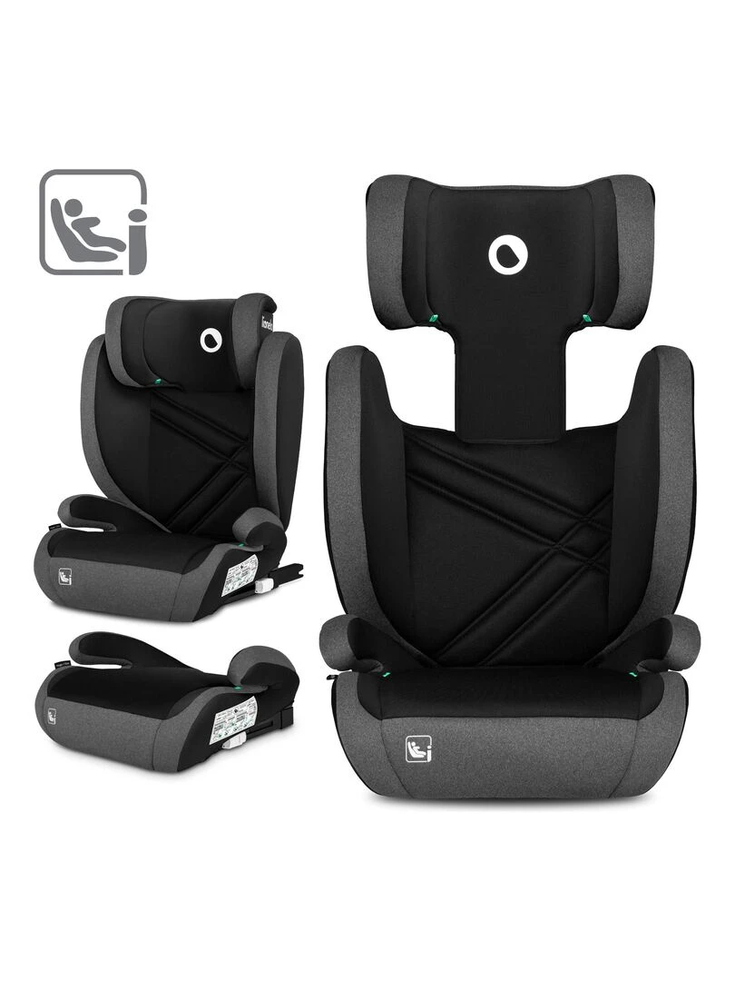 Siège auto évolutif LIONELO Hugo i Size ISOFIX Gris Noir Gris