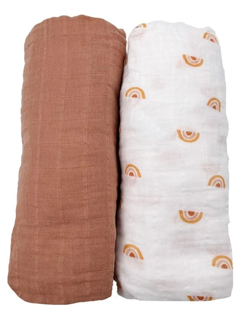 Lot de 2 draps housse 65x130 cm en coton bio SAUTHON Orange