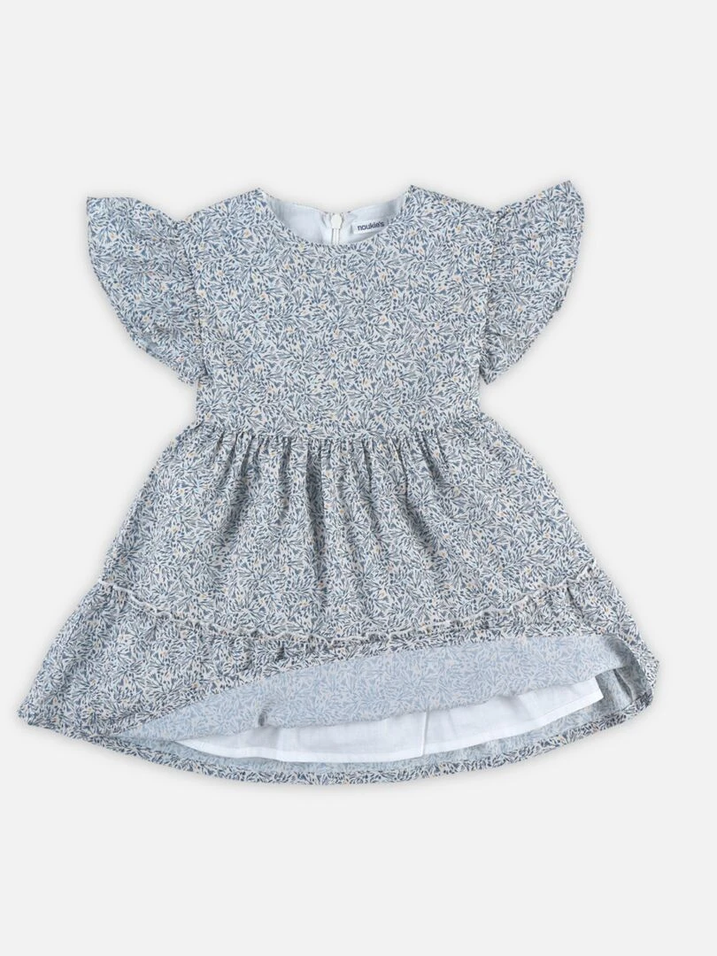 Robe manches courtes à volants   Noukie's   Bleu