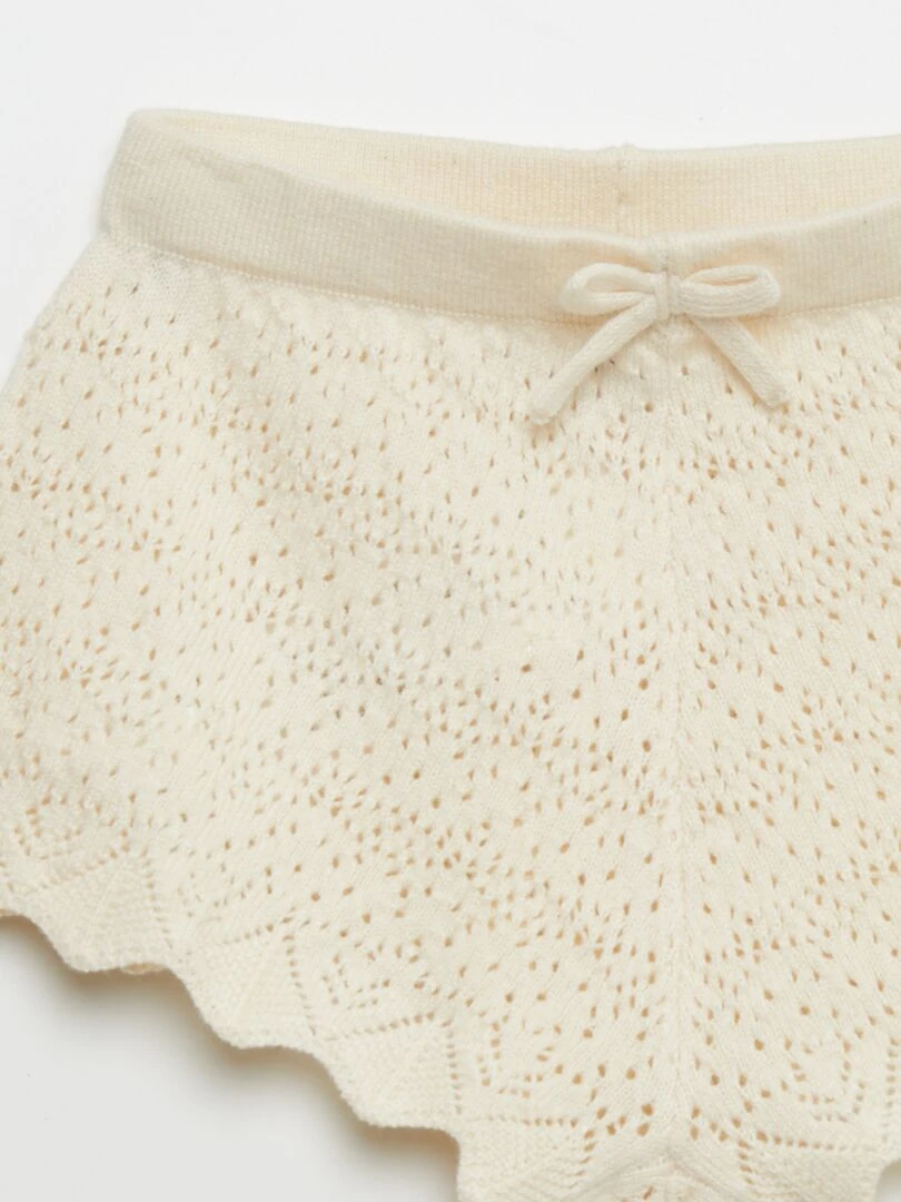 Short en maille tricot   Beige