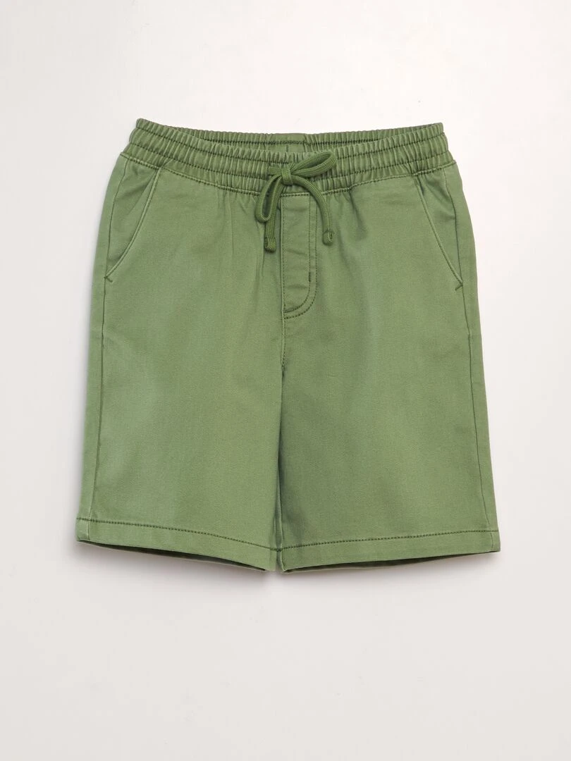 Bermuda à taille élastiquée Vert