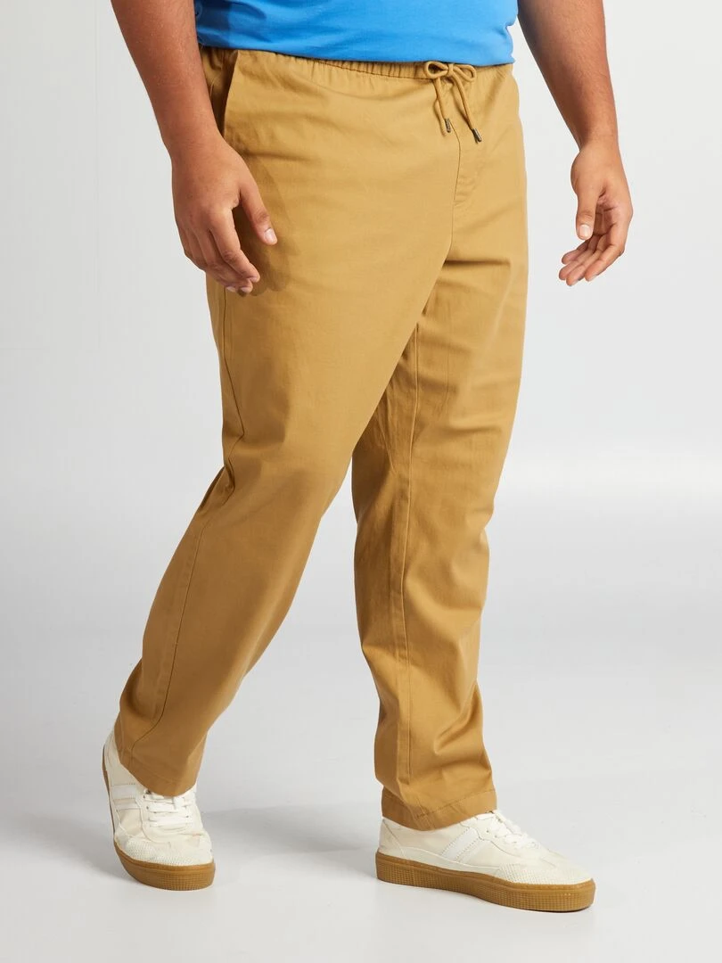 Pantalon chino à taille élastiquée   Beige