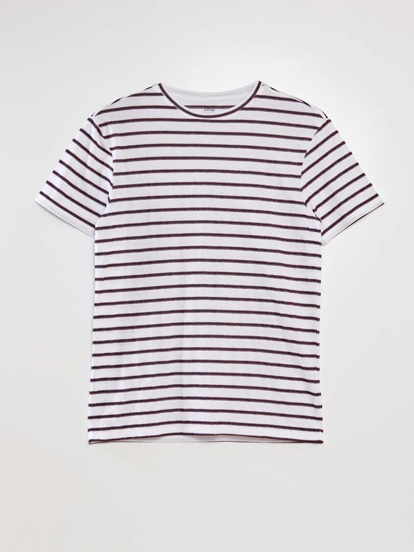 Tee shirt imprimé rayé Blanc rayé