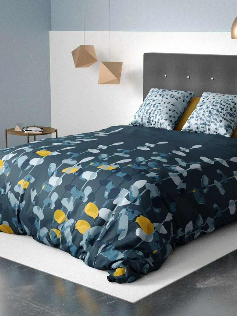 Housse de couette 220x240 cm avec 2 taies d'oreiller 63x63 cm Parure de lit Coton Bio Lunaria Multicolore