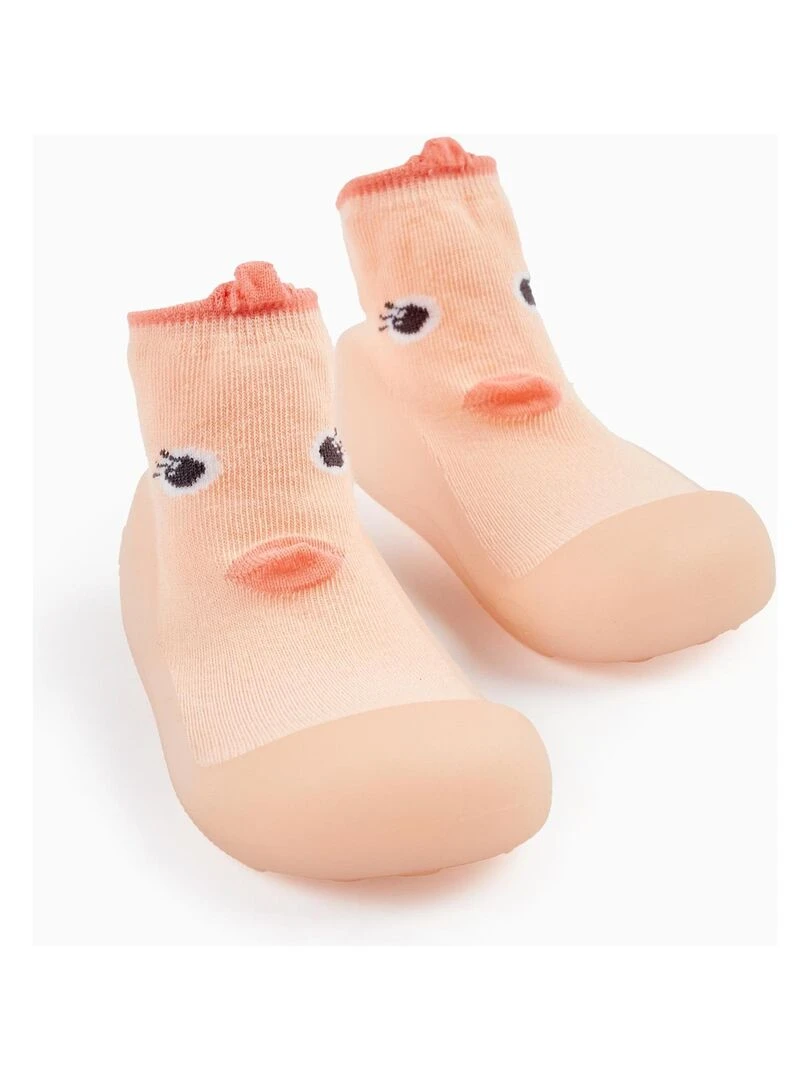 Steppies Chaussons Chaussettes Pour Bébé 'Poussin' Rose