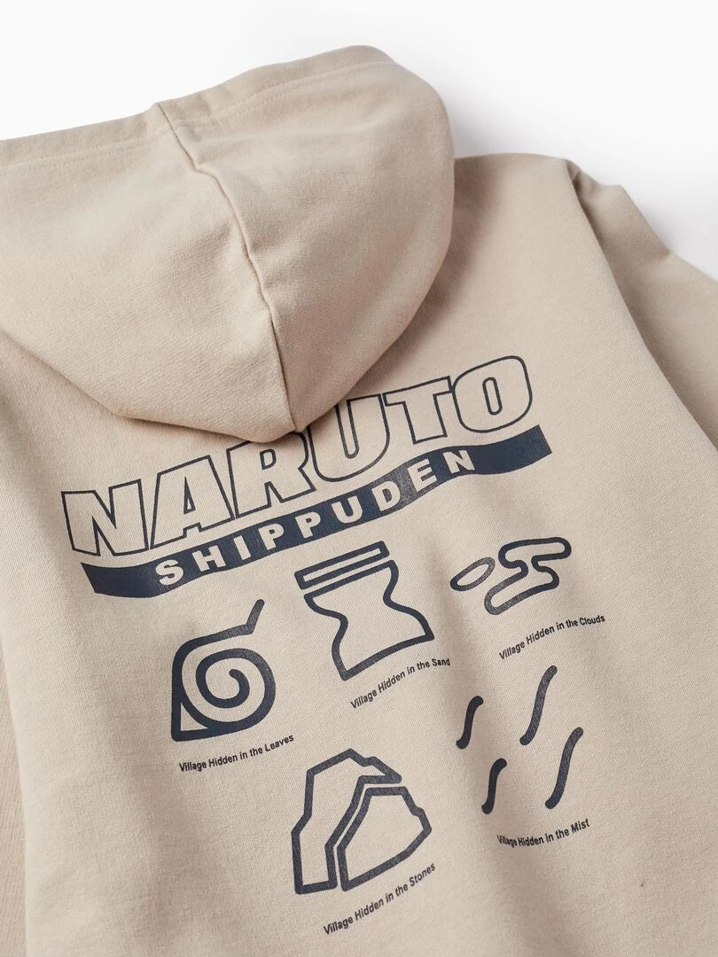 Sweat à capuche en coton pour garçon 'Naruto'  LICENSE   Gris clair