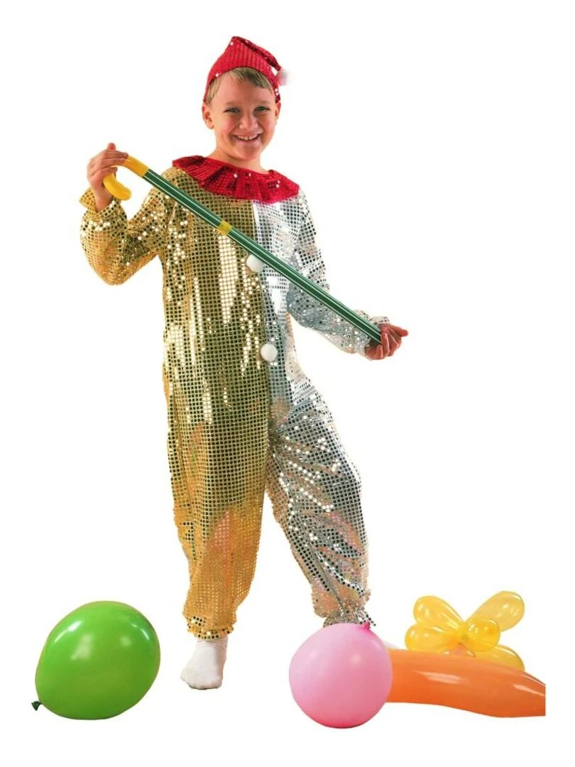 Déguisement Clown à sequins enfant Argenté