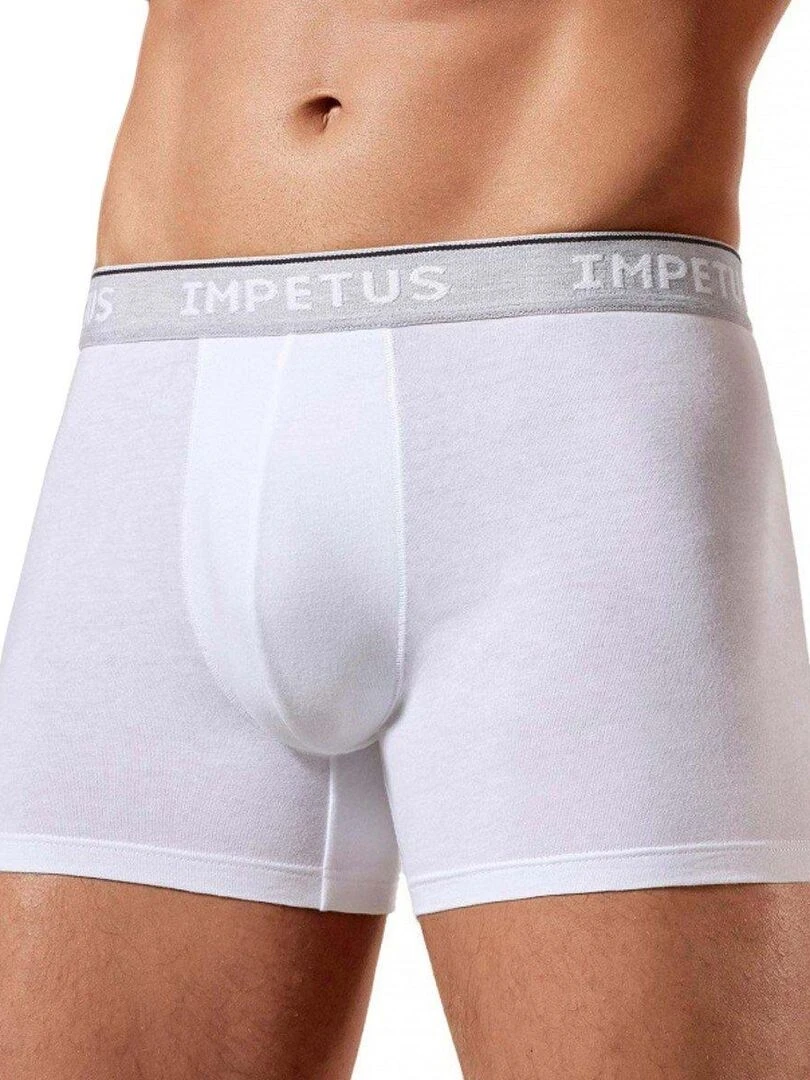 Boxer bio organique Oeko Tex confort Cotton Organic Blanc