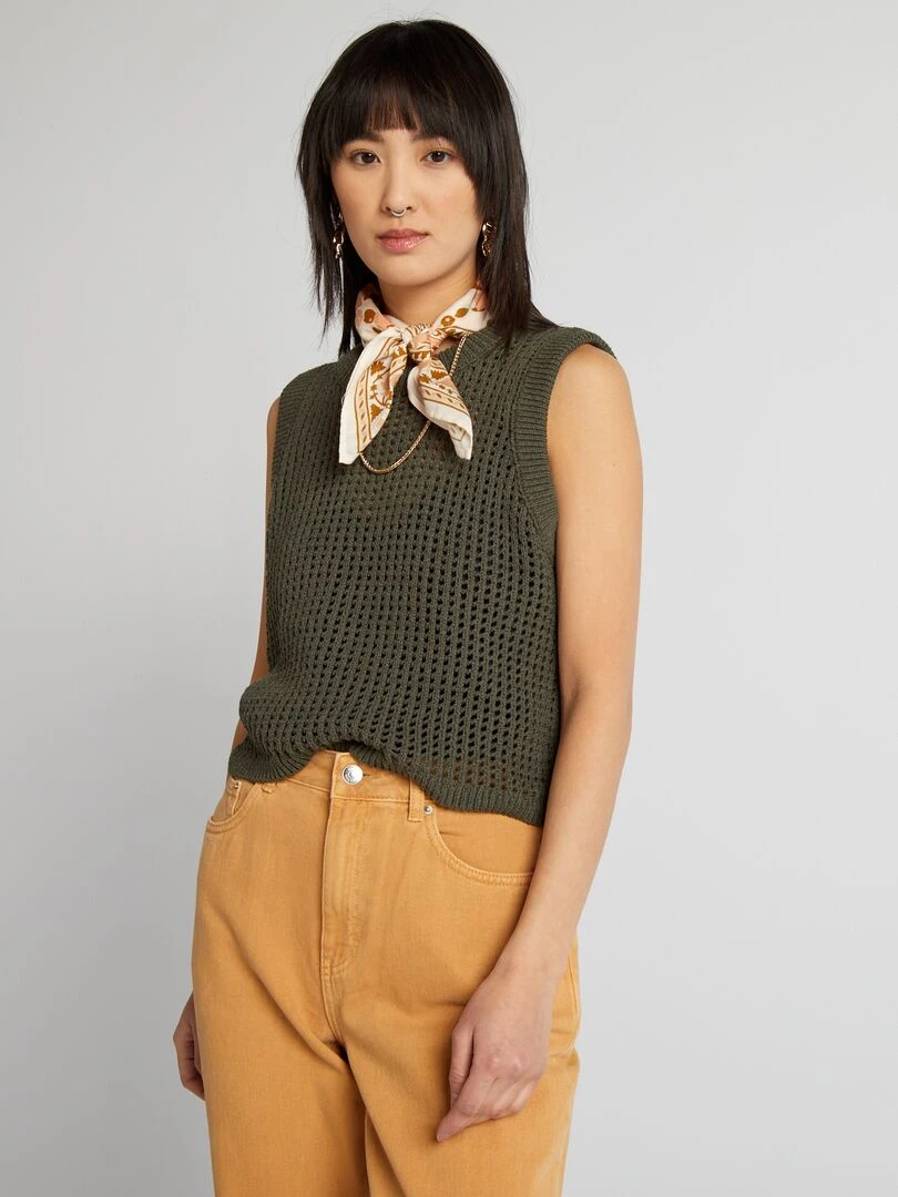 Pull sans manches Vert
