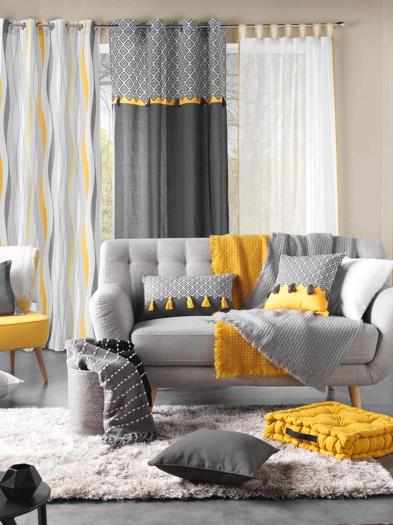 Coussin 30 x 50 cm Neo casa a pompons Gris