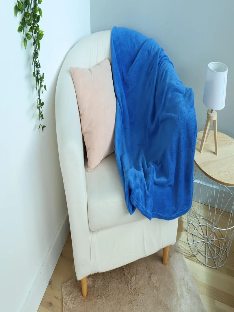 Coussin Plaid 2 en 1 Peach Super Mario 140x100 cm   100% Polyester   Bleu