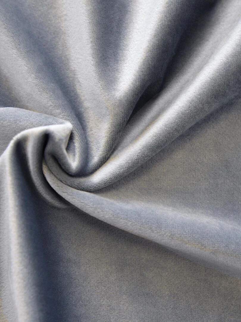 Rideau feutré en velours uni   Gris perle
