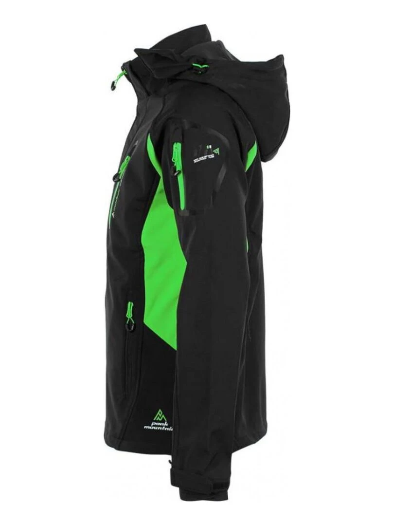 Blouson softshell homme CAVYBA   PEAK MOUNTAIN   Noir Vert