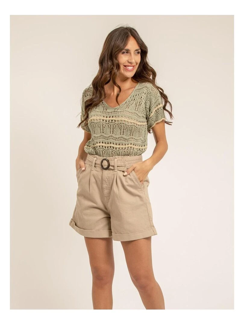 T shirt maille FILOMA Kaki