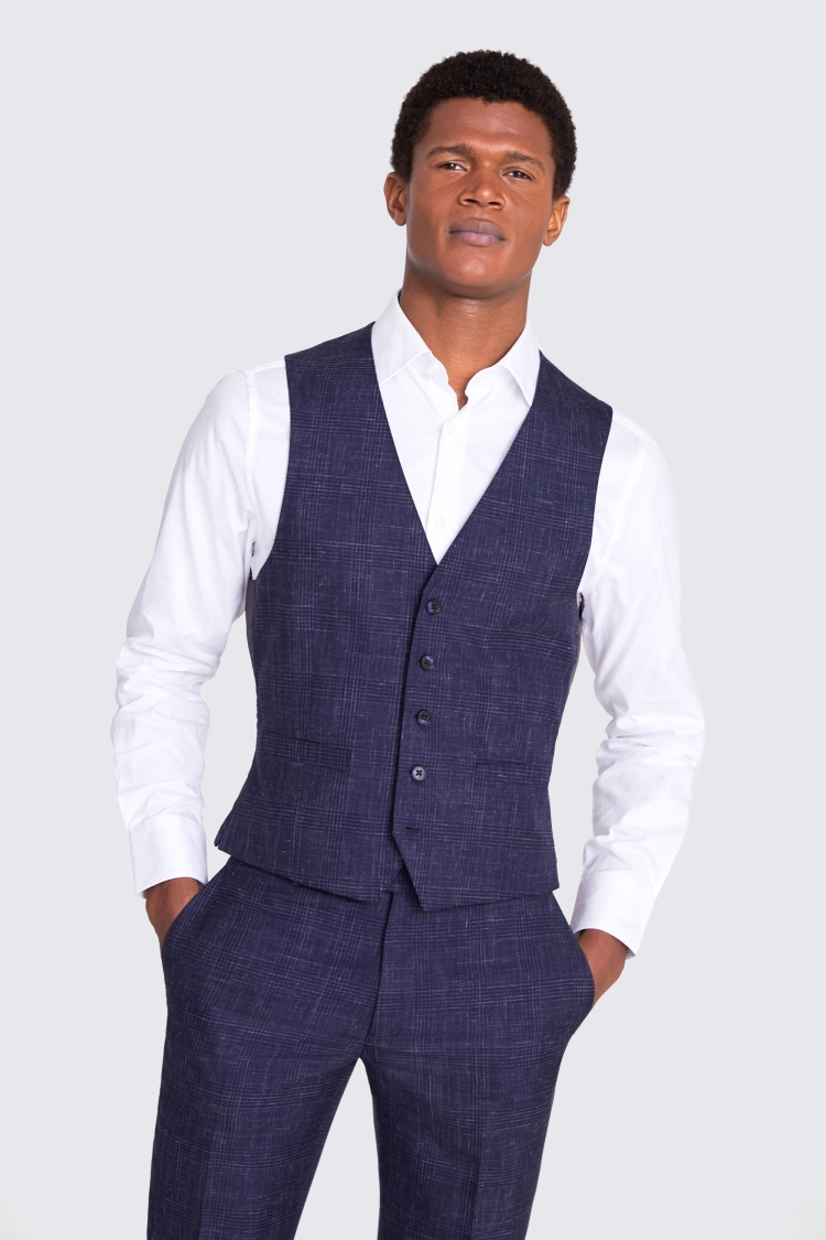 Ted Baker Tailored Fit Navy Check Jacket    Buy Online at Moss