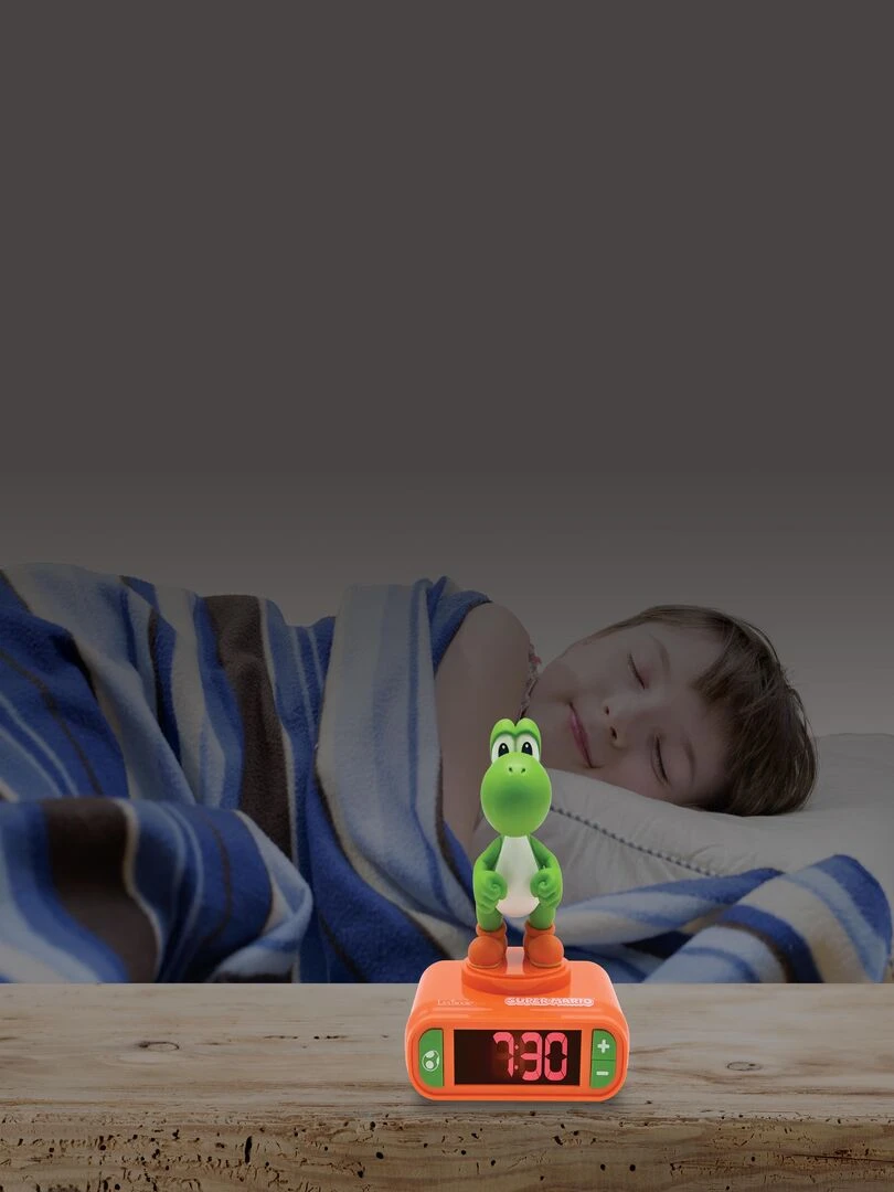 Réveil Super Mario Avec Personnage Yoshi En 3d Et Sons Du Jeu Vidéo   N/A