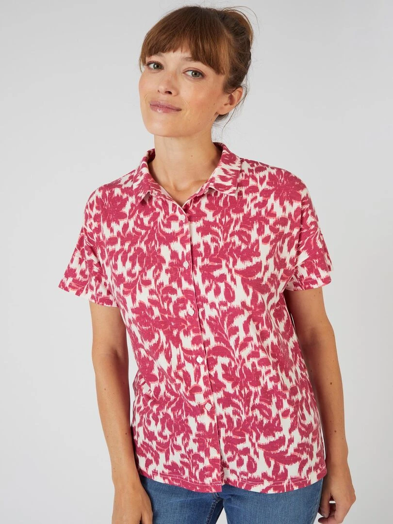 Tee shirt col chemise Climatyl   Damart   Rouge