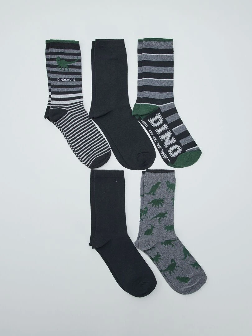 Not de 5 paires de chaussettes imprimées Noir