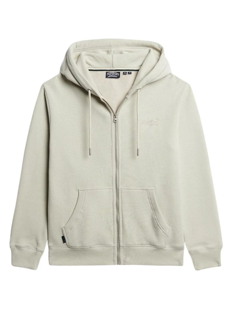 Sweat à Capuche Zip Superdry Essential Logo Beige