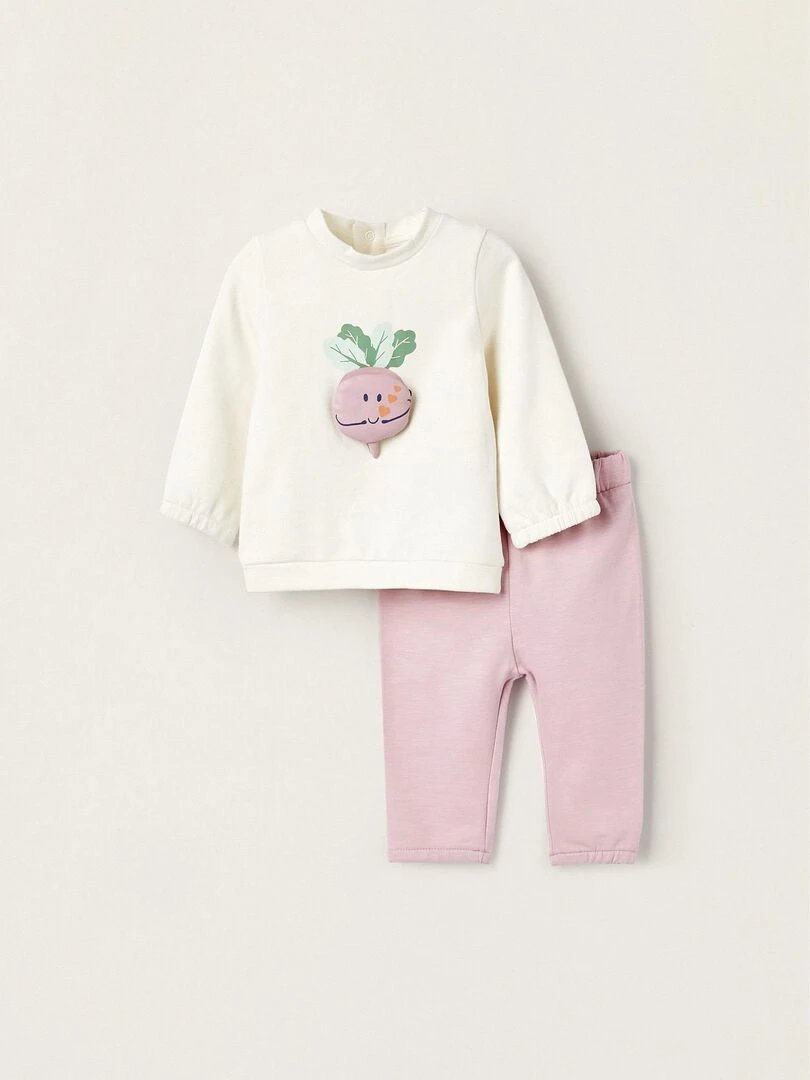 Pull + Pantalon en Coton pour Nouveau Né 'Turnip' NATURE TAKEOVER Blanc