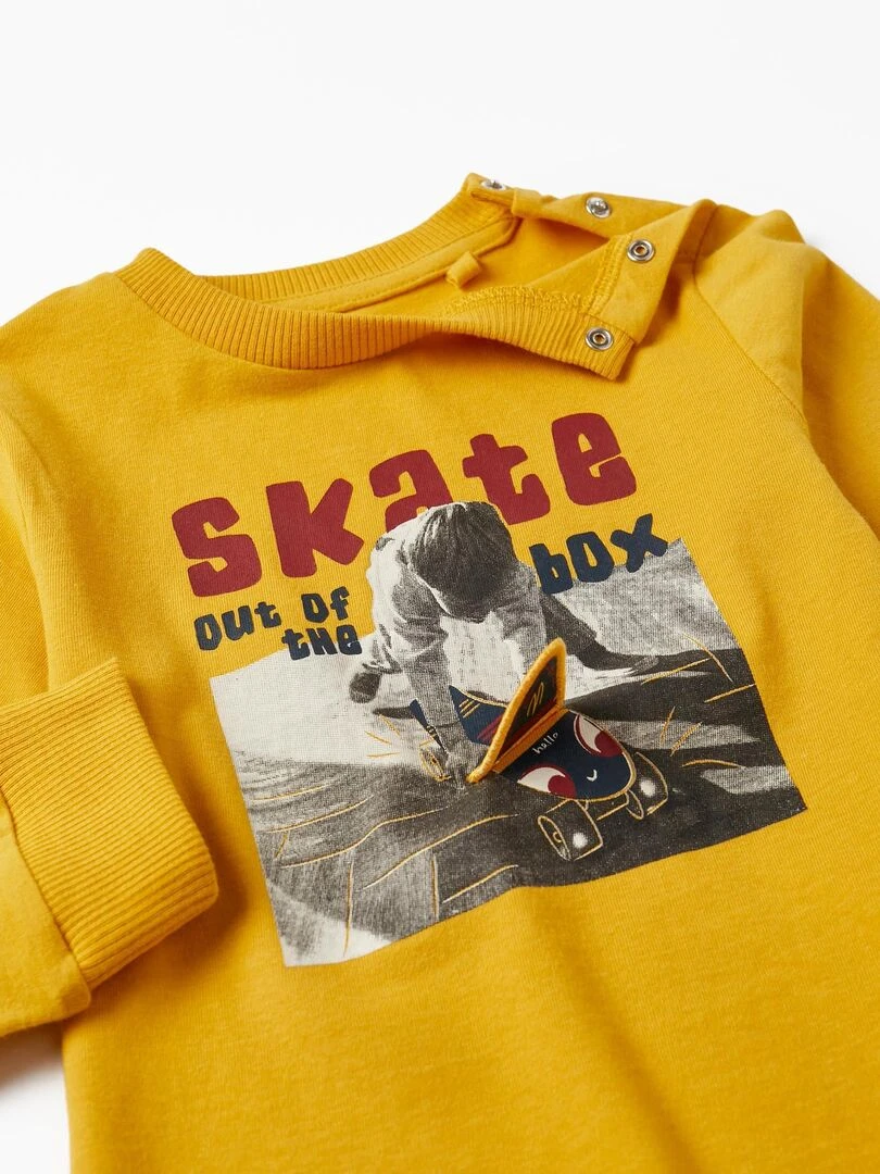 T shirt à manches longues SKATER'S CLUB   Jaune foncé