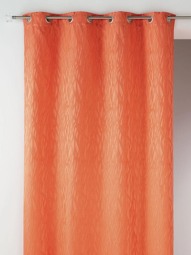 Rideau en jacquard fantaisie Orange
